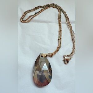 Elegant‎ Gold and Silver Teardrop Pendant Necklace